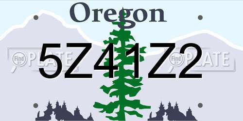 5Z41Z2 Oregon License Plate