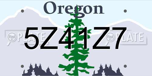 5Z41Z7 Oregon License Plate