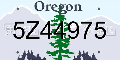 5Z44975 Oregon License Plate