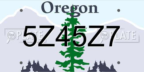 5Z45Z7 Oregon License Plate