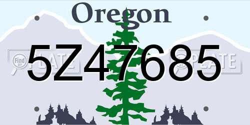 5Z47685 Oregon License Plate
