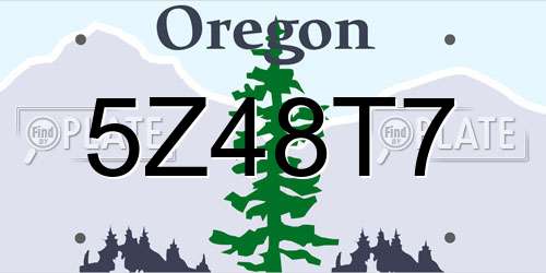 5Z48T7 Oregon License Plate