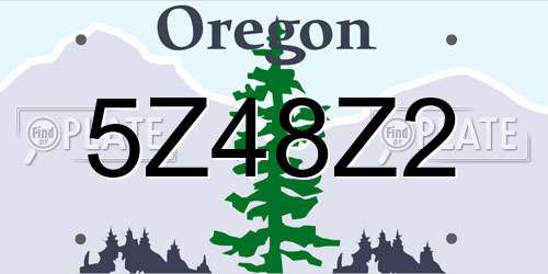5Z48Z2 Oregon License Plate