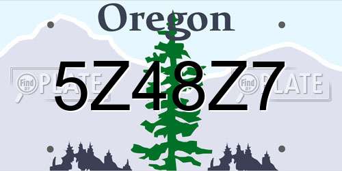 5Z48Z7 Oregon License Plate