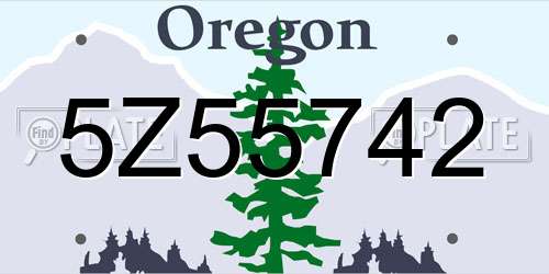 5Z55742 Oregon License Plate