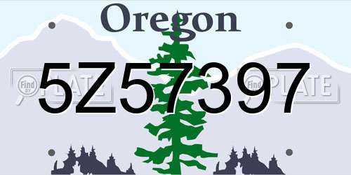 5Z57397 Oregon License Plate