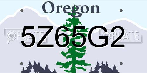5Z65G2 Oregon License Plate