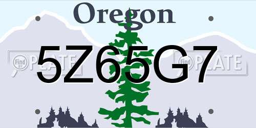 5Z65G7 Oregon License Plate