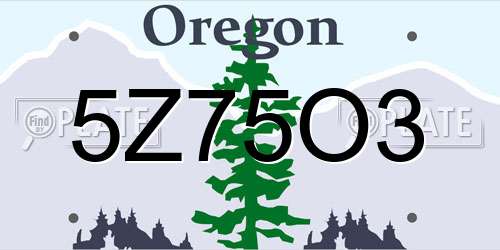 5Z75O3 Oregon License Plate