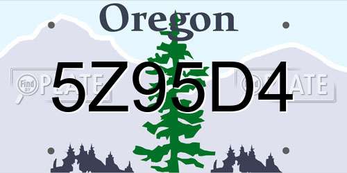 5Z95D4 Oregon License Plate