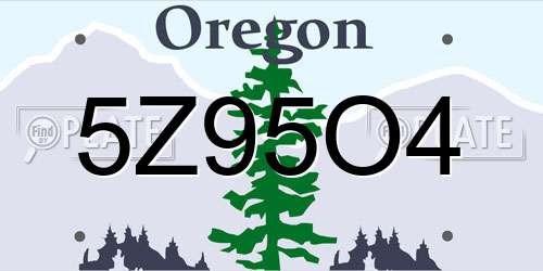 5Z95O4 Oregon License Plate