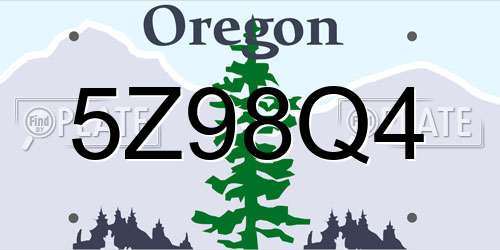 5Z98Q4 Oregon License Plate