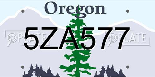 5ZA577 Oregon License Plate