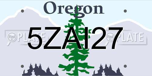 5ZAI27 Oregon License Plate