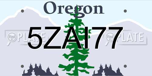 5ZAI77 Oregon License Plate