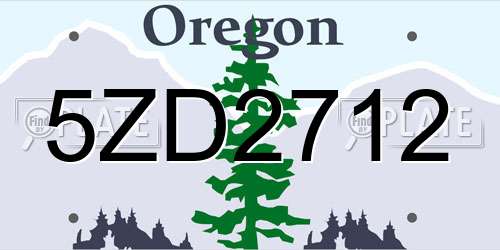 5ZD2712 Oregon License Plate