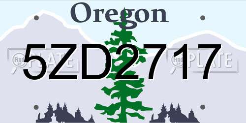 5ZD2717 Oregon License Plate