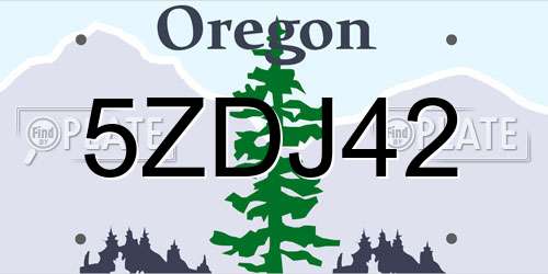 5ZDJ42 Oregon License Plate