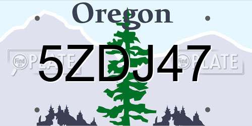 5ZDJ47 Oregon License Plate