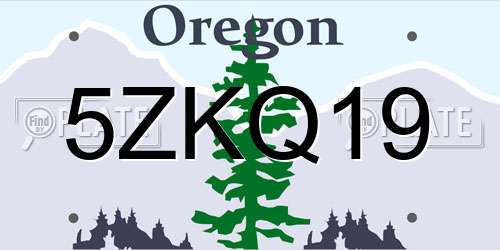 5ZKQ19 Oregon License Plate