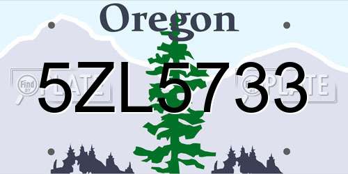 5ZL5733 Oregon License Plate