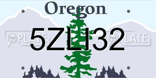 5ZLI32 Oregon License Plate