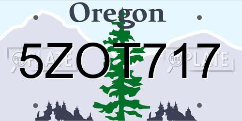 5ZOT717 Oregon License Plate