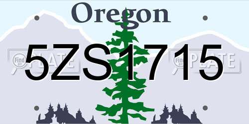 5ZS1715 Oregon License Plate