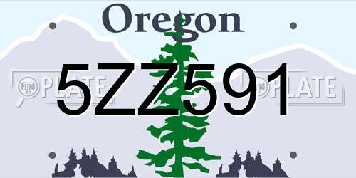 5ZZ591 Oregon License Plate
