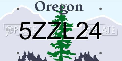 5ZZL24 Oregon License Plate