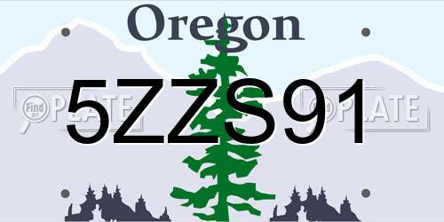 5ZZS91 Oregon License Plate