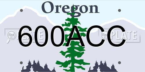 600ACC Oregon License Plate