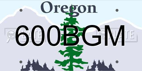 600BGM Oregon License Plate