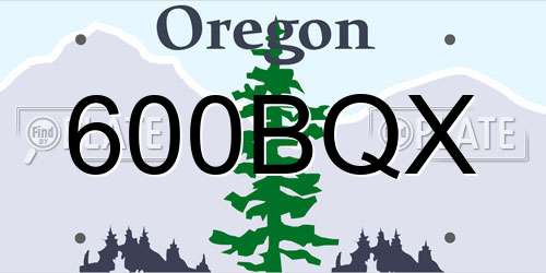 600BQX Oregon License Plate