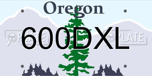 600DXL Oregon License Plate