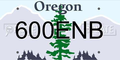600ENB Oregon License Plate