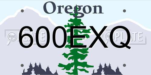 600EXQ Oregon License Plate
