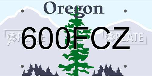 600FCZ Oregon License Plate
