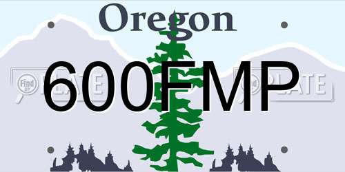 600FMP Oregon License Plate