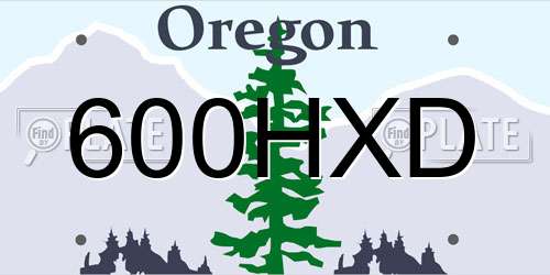 600HXD Oregon License Plate