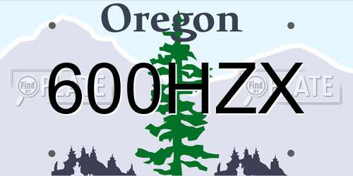 600HZX Oregon License Plate