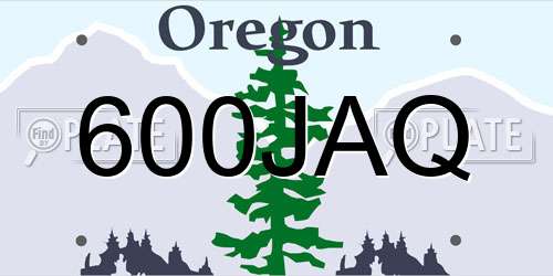 600JAQ Oregon License Plate