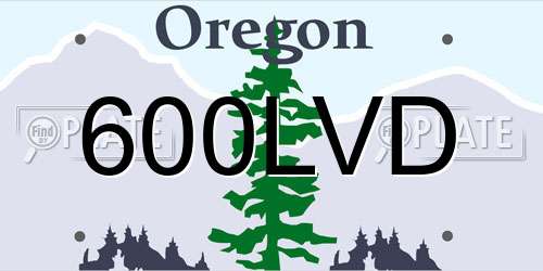 600LVD Oregon License Plate