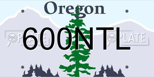 600NTL Oregon License Plate