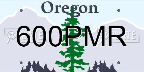 600PMR Oregon License Plate