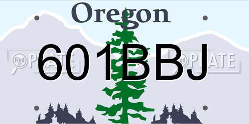 601BBJ Oregon License Plate