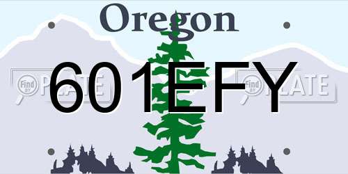 601EFY Oregon License Plate
