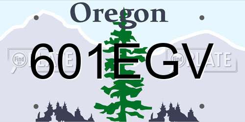 601EGV Oregon License Plate