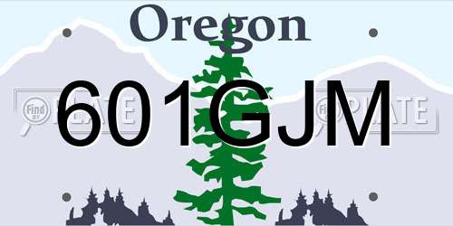 601GJM Oregon License Plate