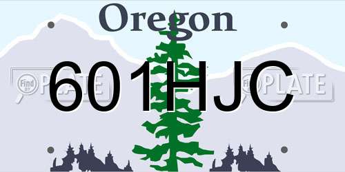 601HJC Oregon License Plate